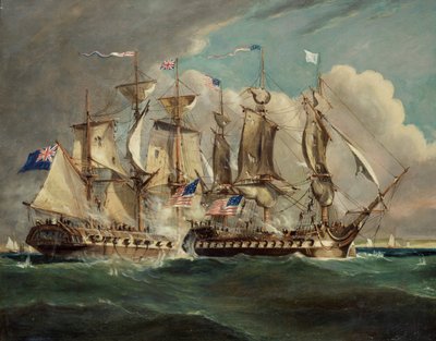 The Chesapeake and Shannon off Boston, June 1, 1813 by Robert Dodd